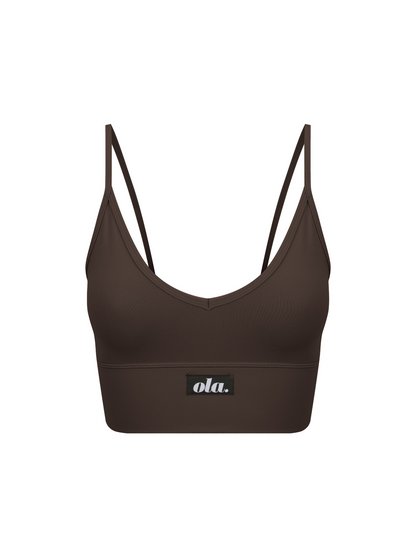 V Crop Bralette – Hot Fudge