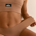 Macchiato Bikini Thong on model front view