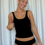 Black Sculpt Tank ghost flatlay front