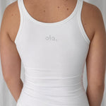 White Sculpt Tank ghost flatlay front