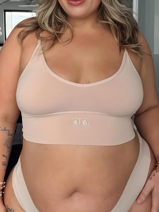 V Crop – Cream Tan