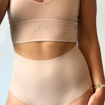 Cream Tan High Rise Brief ghost flatlay front