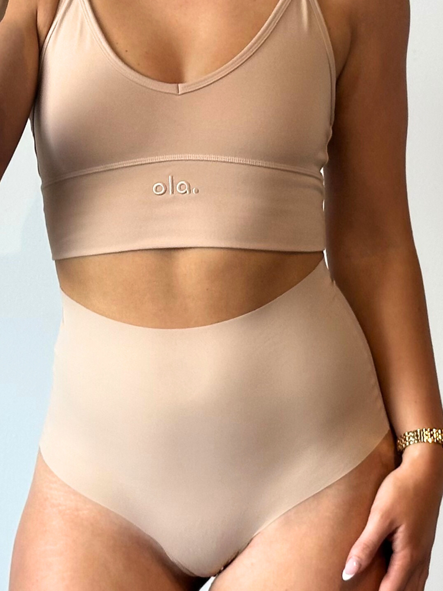 High Rise Thong – Cream Tan