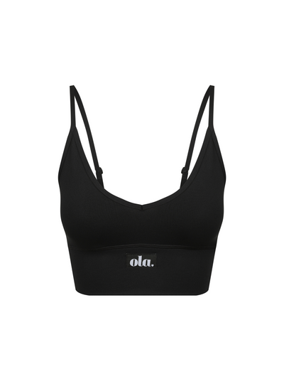 V Crop Bralette – Black