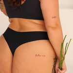 Black Bikini Thong model waist detail