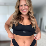 Black Bikini Thong model front close detail