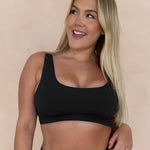 Black Comfort Crop ghost flatlay back
