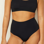 Black Comfort Crop model full length front