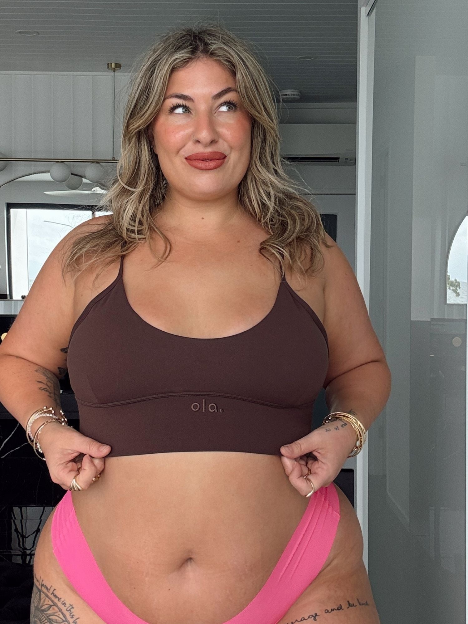 Hot Fudge Grace Crop ghost flatlay front