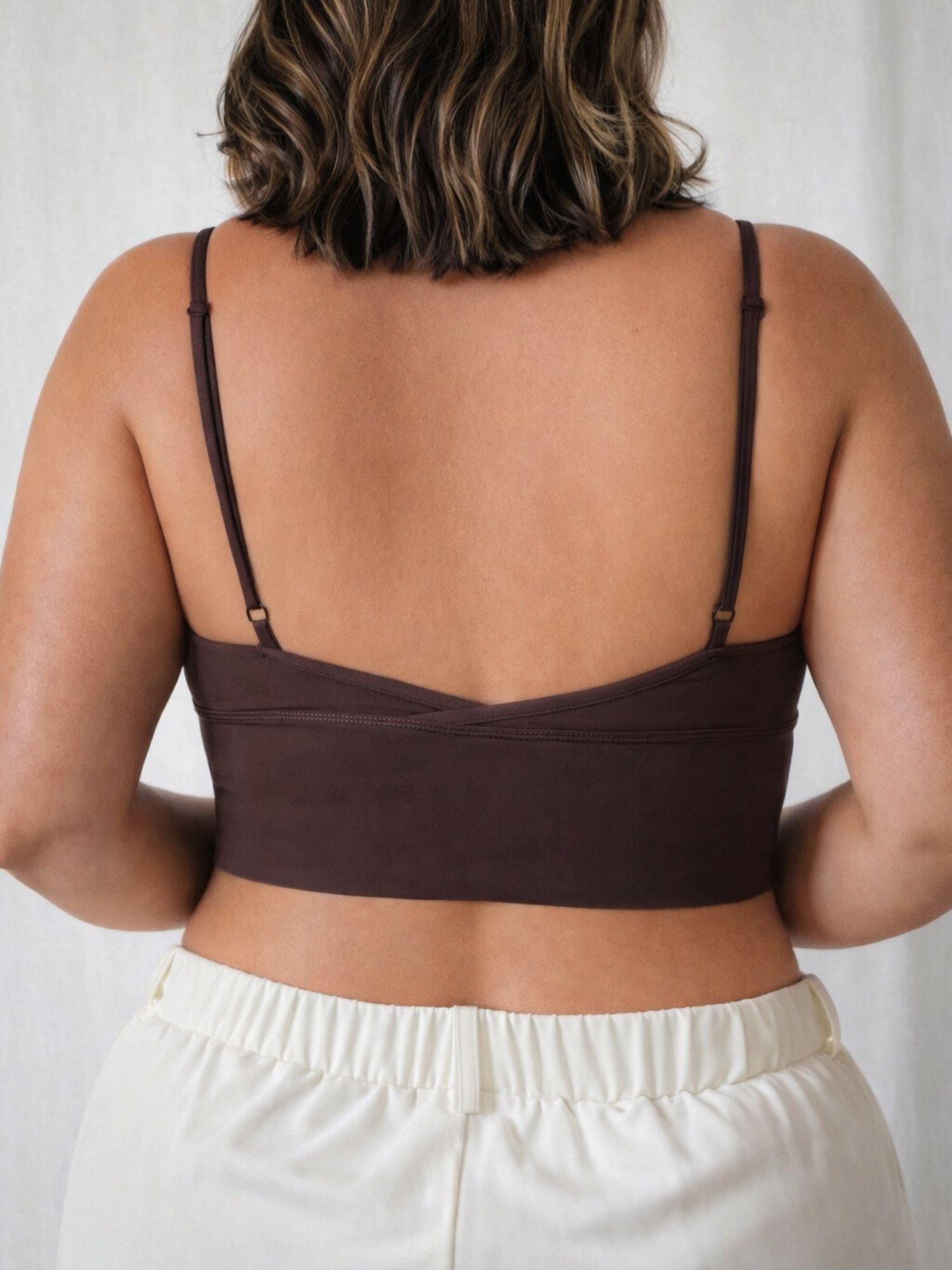 Hot Fudge Grace Crop model three-quarter view