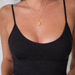 Black Grace Crop on model front view