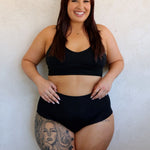 Black High Rise Brief model side view