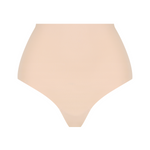Cream Tan High Rise Thong model waist detail
