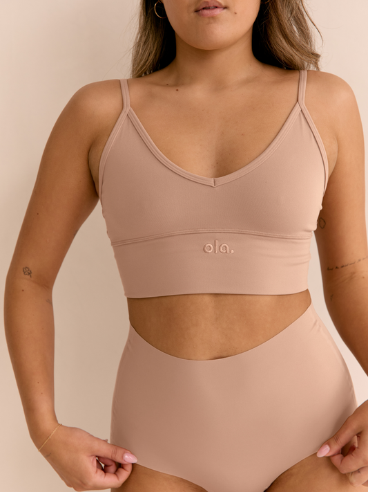 High Rise Thong – Cream Tan