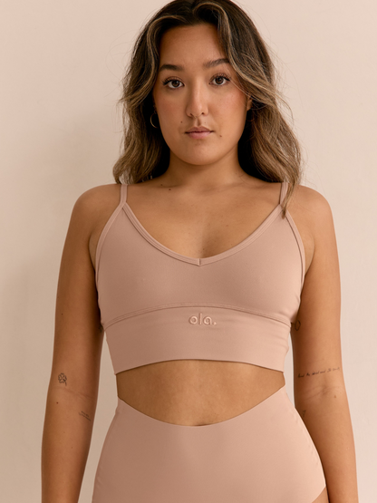 V Crop V2 – Cream Tan