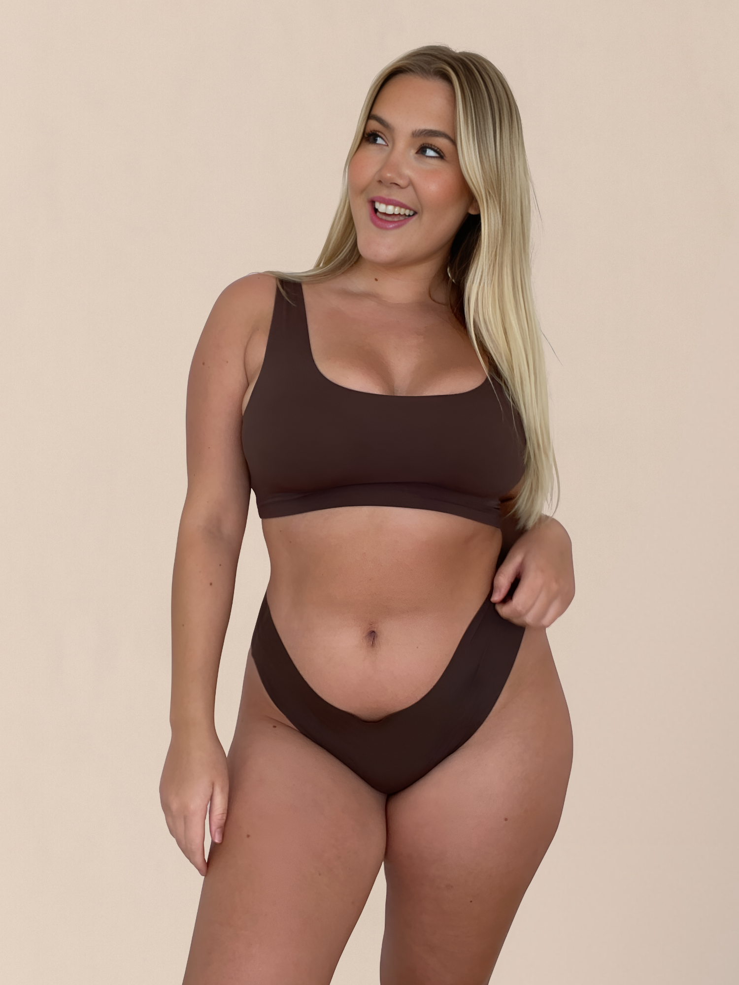 Hot Fudge Bikini Thong ghost flatlay front