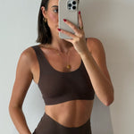 Hot Fudge Comfort Crop model lifestyle standing
