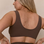 Hot Fudge Comfort Crop model back view