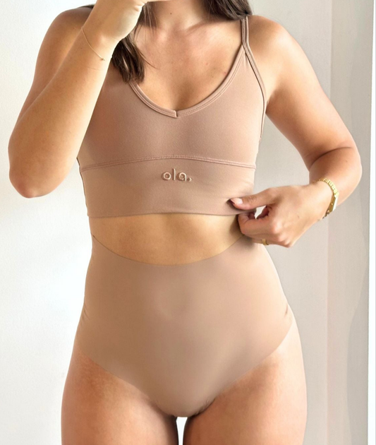 High Rise Thong – Cream Tan