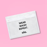 Ola mesh wash bag open showing interior