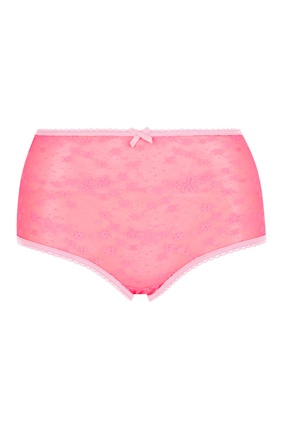 Lace High Rise Brief – Pink