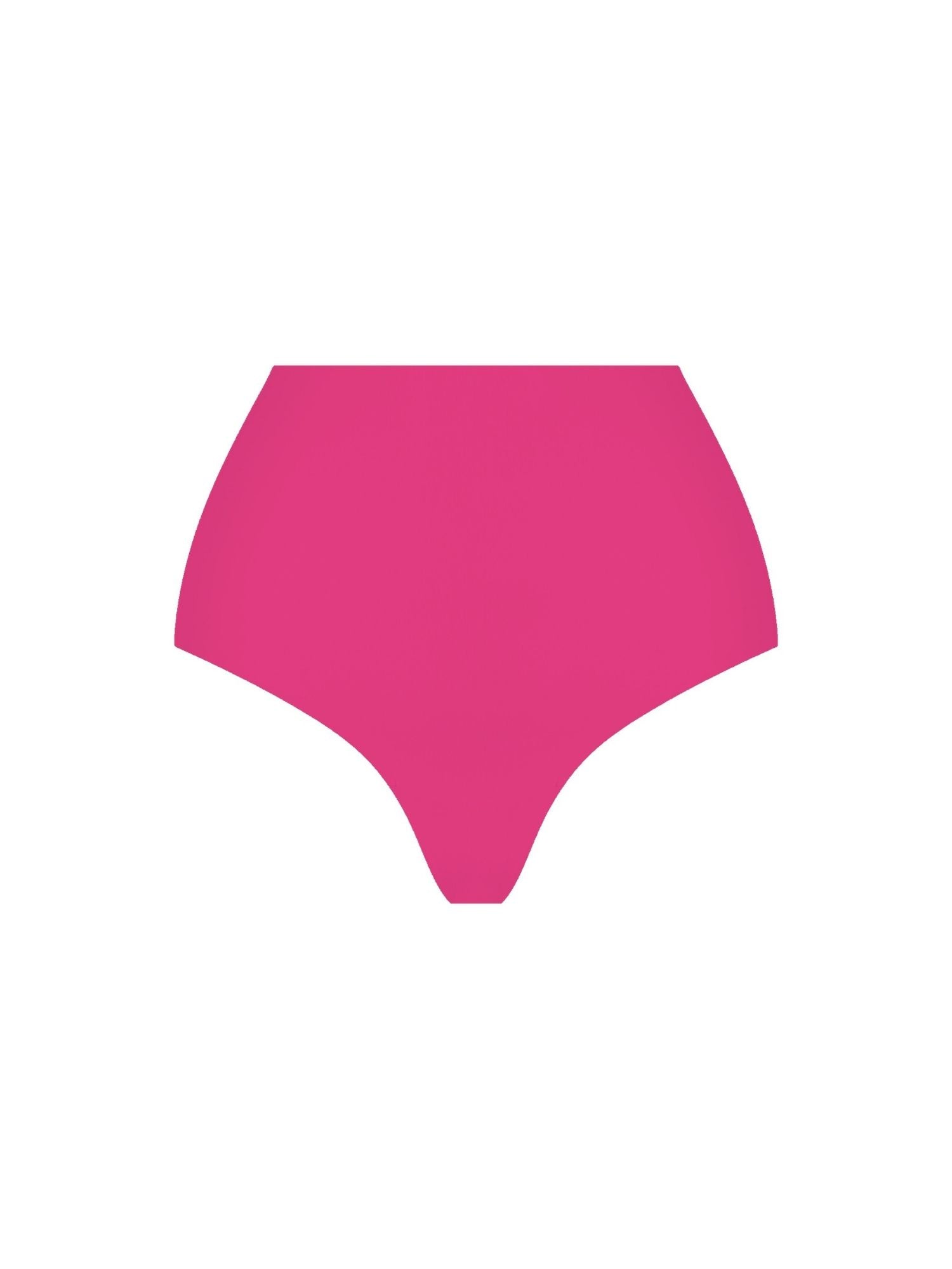 Pink Crush High Rise Thong model three-quarter view