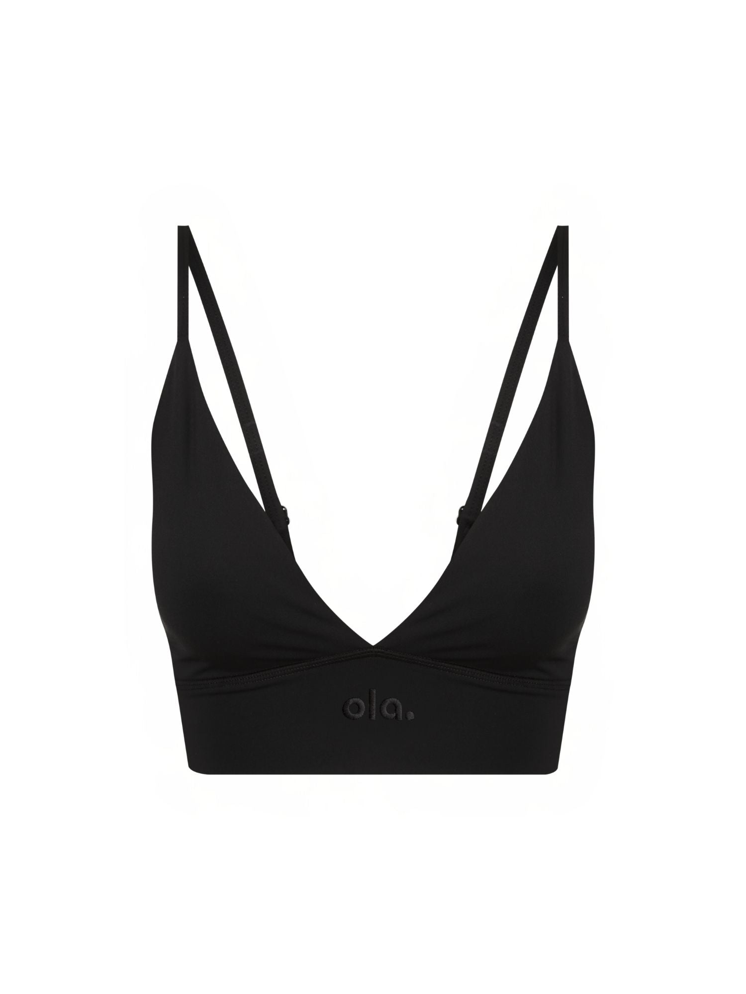 Black Plunge Crop model full length front