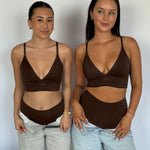 Hot Fudge Plunge Crop model three-quarter view