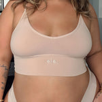 Cream Tan V Crop ghost flatlay front
