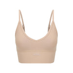 Cream Tan V Crop model lifestyle seated