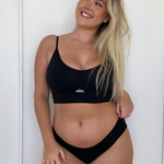 Black Bikini Thong model lifestyle full length