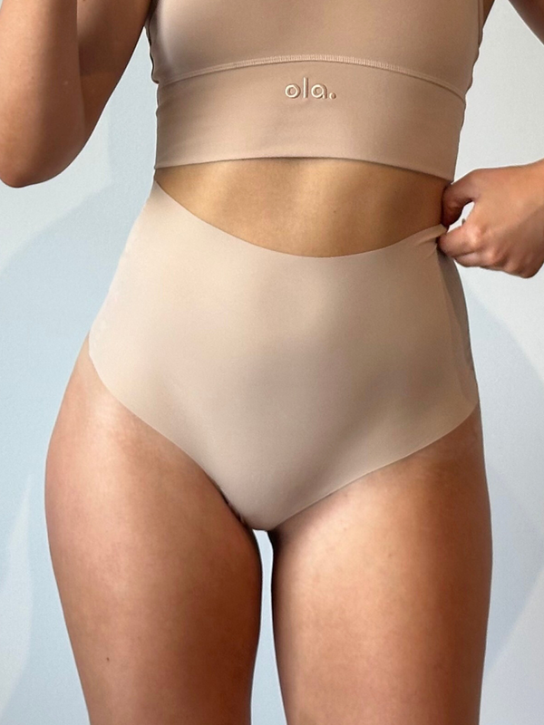 High Rise Thong – Cream Tan