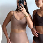 Macchiato High Rise Thong on model front view