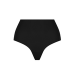 Black High Rise Thong model crop view