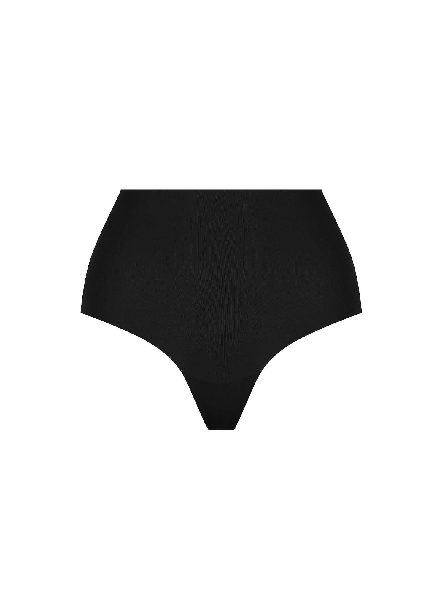 Black High Rise Thong model crop view