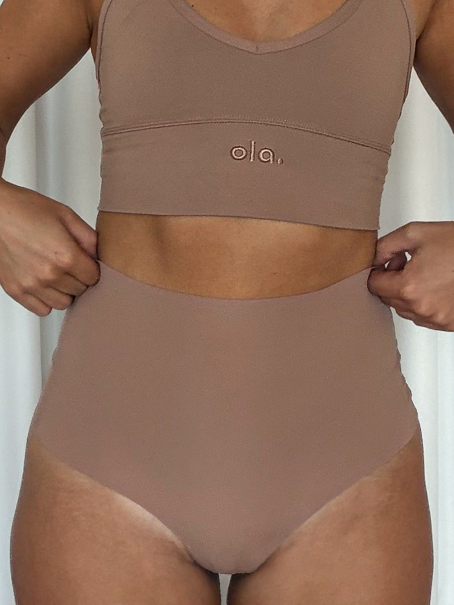 Macchiato High Rise Thong ghost flatlay front
