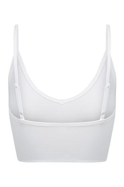 V Crop Bralette - White